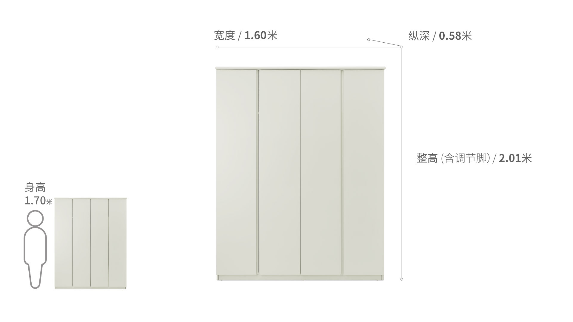 美术馆衣柜四门无顶柜柜架效果图