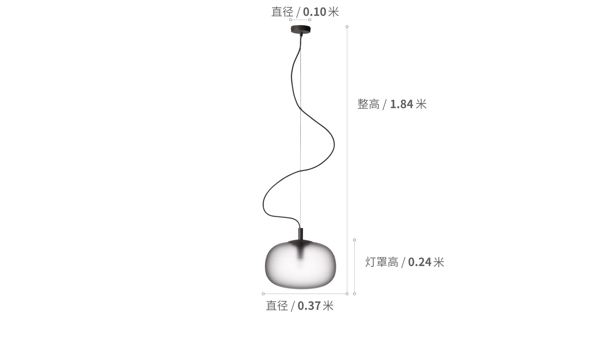 薄雾吊灯圆款灯具效果图