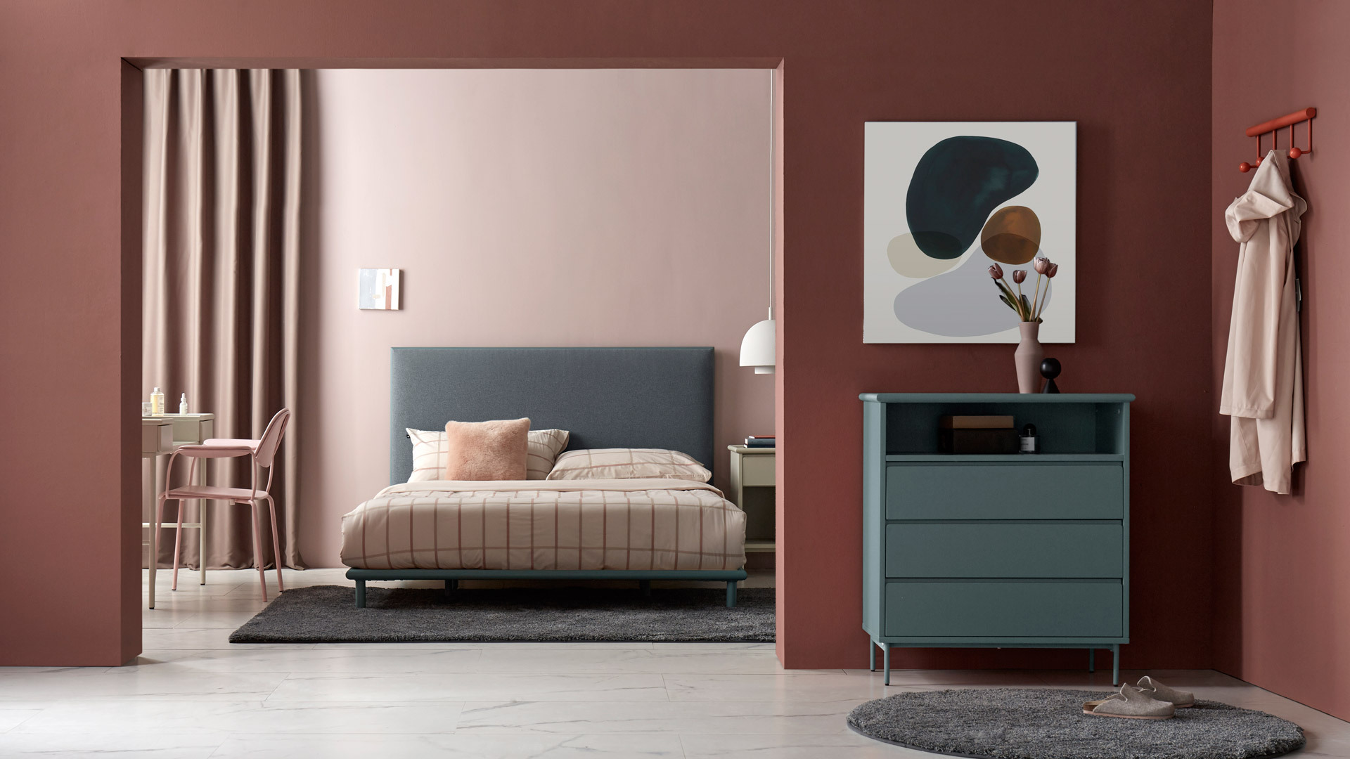 美术馆卧室莫兰迪色沉眠空间