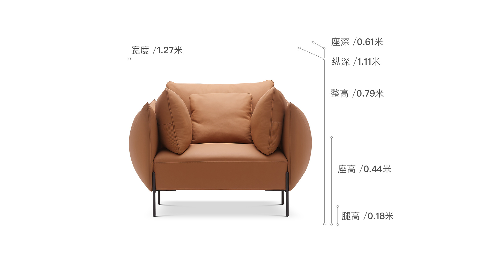 湾流沙发单人位|Plus奢华版沙发效果图